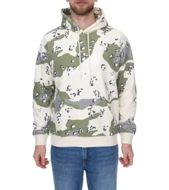 Pullover & Sweater*STAPLE Herren Kapuzen-Pullover mit Kängurutasche Baumwoll-Pullover mit Tauben-Frontprint Camouflage 2209H7066 Olivgrün/Beige