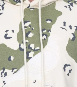 Pullover & Sweater*STAPLE Herren Kapuzen-Pullover mit Kängurutasche Baumwoll-Pullover mit Tauben-Frontprint Camouflage 2209H7066 Olivgrün/Beige