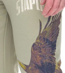Jogginghosen & Fitnessmode*STAPLE Sage Herren lockere Jogger Jogging-Hose mit Schlangen und Adler Print 2209B6997 Olivgrün