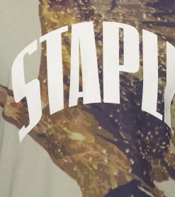 T-Shirts & Tank Tops*STAPLE Sage Herren T-Shirt modisches Baumwoll-Shirt mit großem Schlangen und Adler Print 2209C6995 Olivgrün