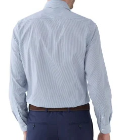 Hemden & Poloshirts*steffen klein Herren Langarm-Hemd gestreiftes Business-Shirt modisches Baumwoll-Hemd 900930 Blau/Weiß