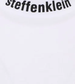 T-Shirts & Tank Tops*steffen klein Herren T-Shirt Baumwoll-Shirt mit Logo-Schriftzug am Hals Rundhals-Shirt 906261 Weiß