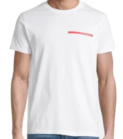 T-Shirts & Tank Tops*steffen klein Herren T-Shirt Baumwoll-Shirt mit Silikon-Badge Rundhals-Shirt 906241 Weiß