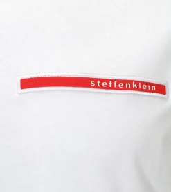 T-Shirts & Tank Tops*steffen klein Herren T-Shirt Baumwoll-Shirt mit Silikon-Badge Rundhals-Shirt 906241 Weiß