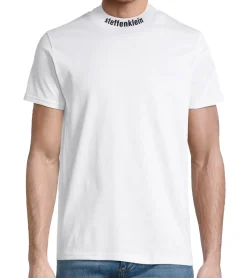 T-Shirts & Tank Tops*steffen klein Herren T-Shirt Baumwoll-Shirt mit Logo-Schriftzug am Hals Rundhals-Shirt in Schwarz oder Weiß