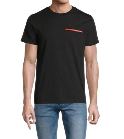 T-Shirts & Tank Tops*steffen klein Herren T-Shirt Baumwoll-Shirt mit Silikon-Badge Rundhals-Shirt 906251 Schwarz