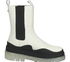 Boots & Stiefel*Steve Madden Challenger Damen Boots Echtleder SM11001719-03001-287 Creme-Schwarz