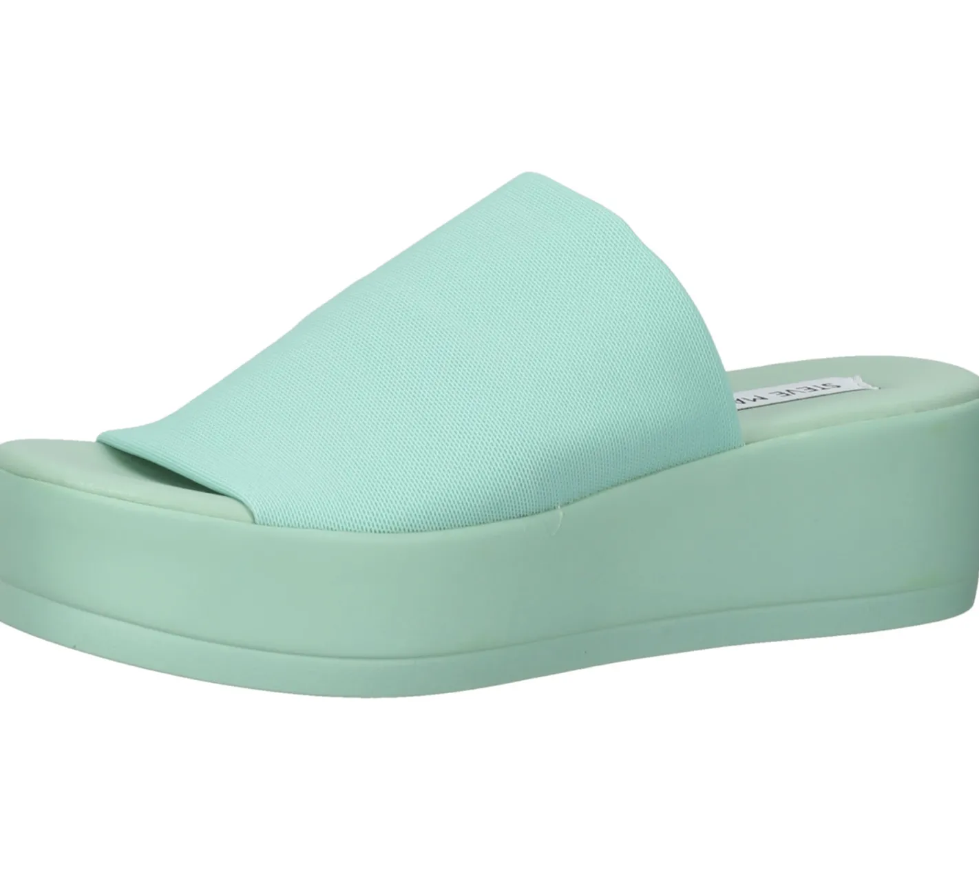 Zehentrenner & Sandalen|Pantoffeln & Hausschuhe*Steve Madden Slinky Sandal Damen Pantolette Plateau-Sandale mit breitem Riemen SM11000289-04004-SAGE Grün