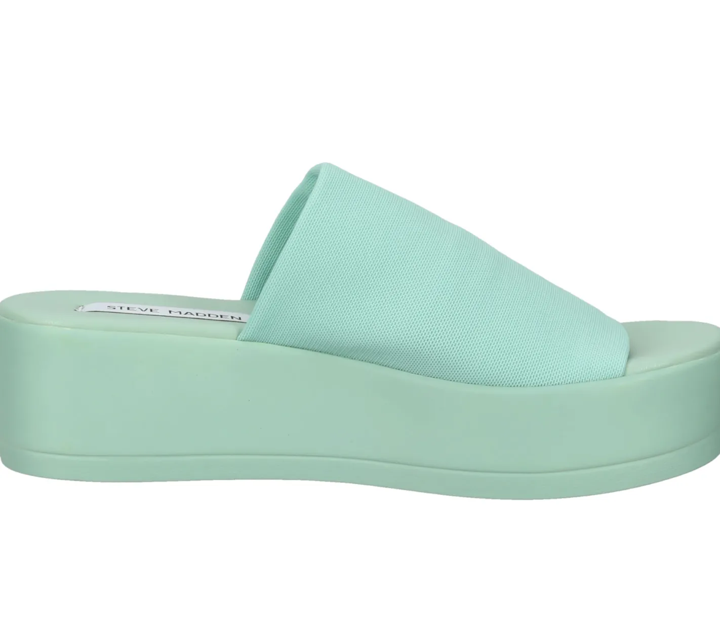Zehentrenner & Sandalen|Pantoffeln & Hausschuhe*Steve Madden Slinky Sandal Damen Pantolette Plateau-Sandale mit breitem Riemen SM11000289-04004-SAGE Grün