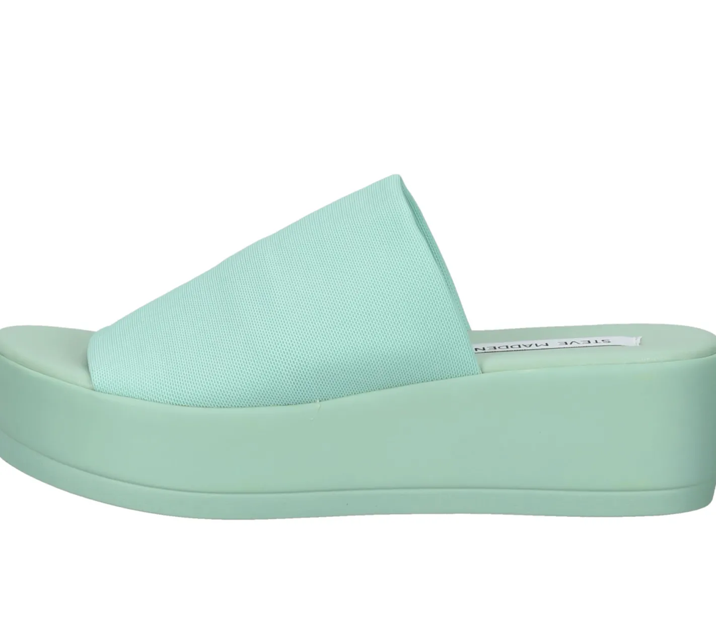 Zehentrenner & Sandalen|Pantoffeln & Hausschuhe*Steve Madden Slinky Sandal Damen Pantolette Plateau-Sandale mit breitem Riemen SM11000289-04004-SAGE Grün