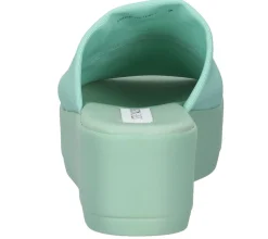 Zehentrenner & Sandalen|Pantoffeln & Hausschuhe*Steve Madden Slinky Sandal Damen Pantolette Plateau-Sandale mit breitem Riemen SM11000289-04004-SAGE Grün