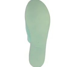 Zehentrenner & Sandalen|Pantoffeln & Hausschuhe*Steve Madden Slinky Sandal Damen Pantolette Plateau-Sandale mit breitem Riemen SM11000289-04004-SAGE Grün