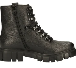 Boots & Stiefel*STEVEN NEW YORK Damen Echtleder Stiefelette Schnür-Schuhe SNY11000103-03003-014 Schwarz