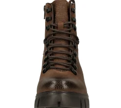 Boots & Stiefel*STEVEN NEW YORK Damen Echtleder Stiefelette Schnür-Schuhe SNY11000103-03003-983 Braun