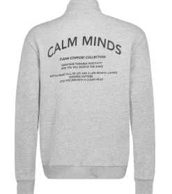 Pullover & Sweater*STITCH & SOUL Herren Sweater mit Reißverschluss moderner Troyer-Pullover mit Stehkragen Baumwoll-Pullover H10014C21404A in Grau, Blau oder Grün