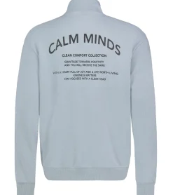 Pullover & Sweater*STITCH & SOUL Herren Sweater mit Reißverschluss moderner Troyer-Pullover mit Stehkragen Baumwoll-Pullover H10014C21404A in Grau, Blau oder Grün