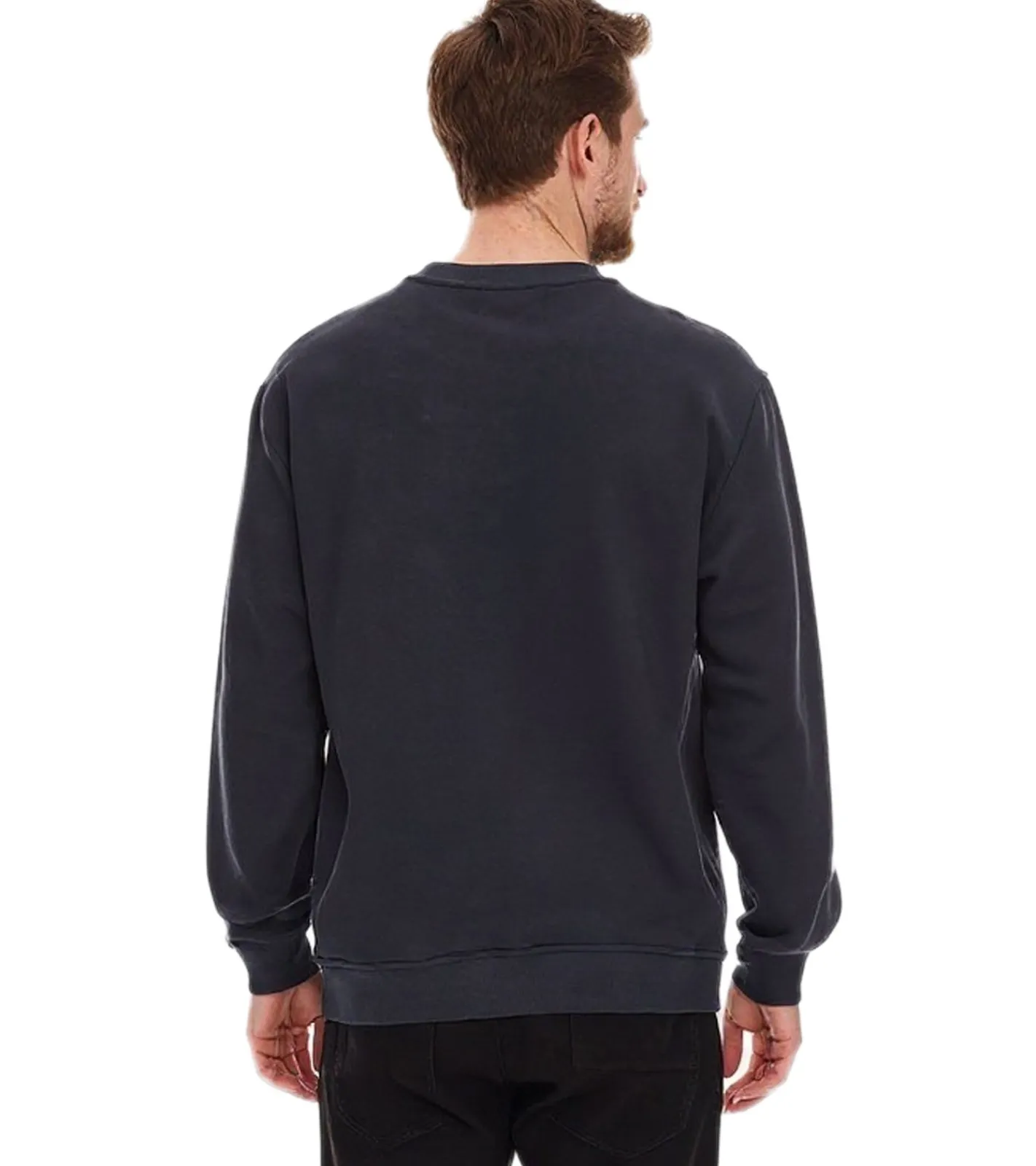Pullover & Sweater*STONES Herren Basic-Pullover moderner Baumwoll-Sweater Sweatshirt Langarm-Shirt 400gsm Dunkel-Grau
