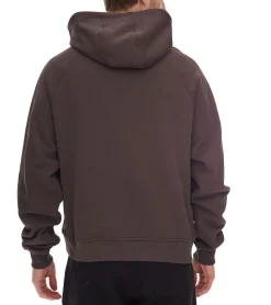 Pullover & Sweater*STONES Herren Hoodie moderner Baumwoll-Pullover Kapuzen-Pullover mit Logo-Stick Oversized-Fit 400gsm Dunkel-Braun