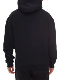 Pullover & Sweater*STONES Herren Hoodie moderner Kapuzen-Pullover mit Logo-Stick Baumwoll-Pullover Oversized-Fit 400gsm Schwarz