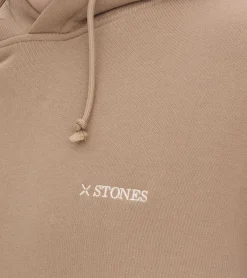 Pullover & Sweater*STONES Herren Oversized-Hoodie moderner Baumwoll-Hoodie 400gsm mit Kapuze mit Logo-Stickerei Hellbraun