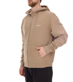 Jacken & Mäntel*STONES Herren Oversized-Jacke moderner Baumwoll-Jacke 400gsm mit Kapuze mit Logo-Stickerei Hellbraun