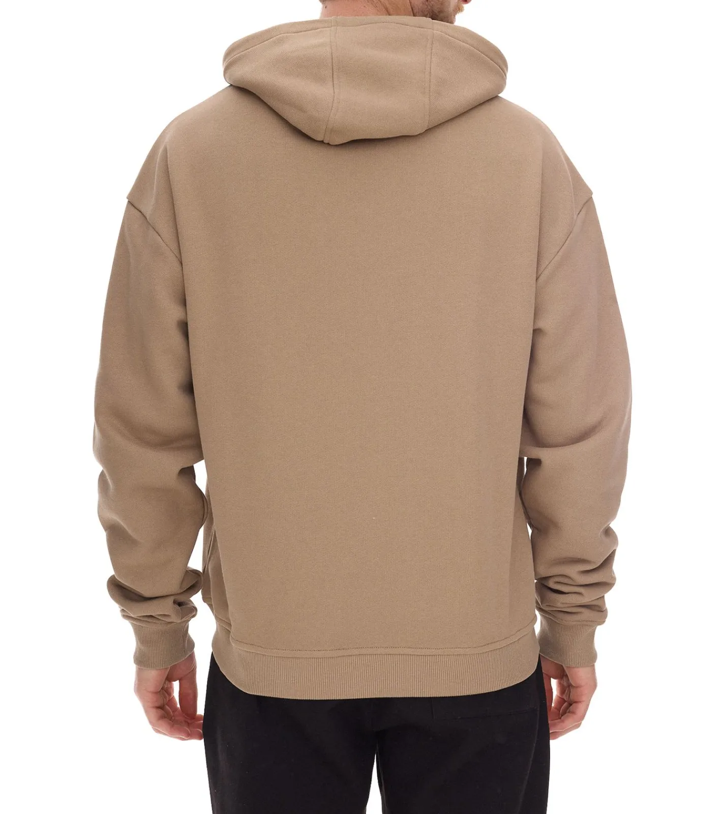 Jacken & Mäntel*STONES Herren Oversized-Jacke moderner Baumwoll-Jacke 400gsm mit Kapuze mit Logo-Stickerei oder Schwarz Hellbraun