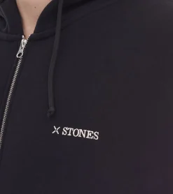 Jacken & Mäntel*STONES Herren Oversized-Jacke moderner Baumwoll-Jacke 400gsm mit Kapuze mit Logo-Stickerei oder Schwarz Hellbraun