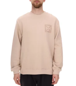 Pullover & Sweater*STONES Herren Pullover aus Baumwolle mit Rundhals-Ausschnitt Oversized-Sweater Sweatshirt 400gsm Beige