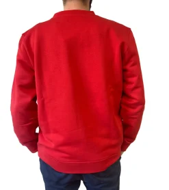 Pullover & Sweater*STONES Herren Pullover Baumwoll-Sweater Rundhals-Sweater Oversize-Sweater 400gsm Sweatshirt Rot