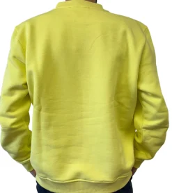 Pullover & Sweater*STONES Herren Pullover Baumwoll-Sweater Rundhals-Sweater locker geschnittenes Sweatshirt 400gsm knalliges Gelb