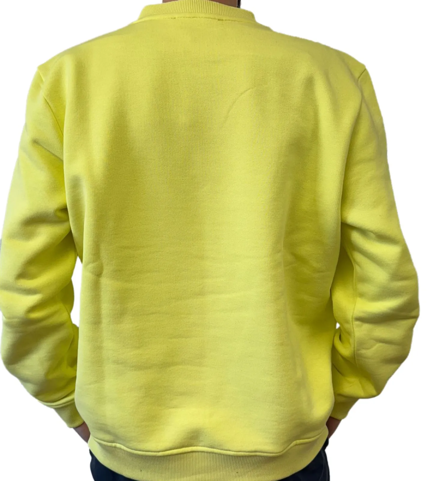 Pullover & Sweater*STONES Herren Pullover Baumwoll-Sweater Rundhals-Sweater locker geschnittenes Sweatshirt 400gsm knalliges Gelb