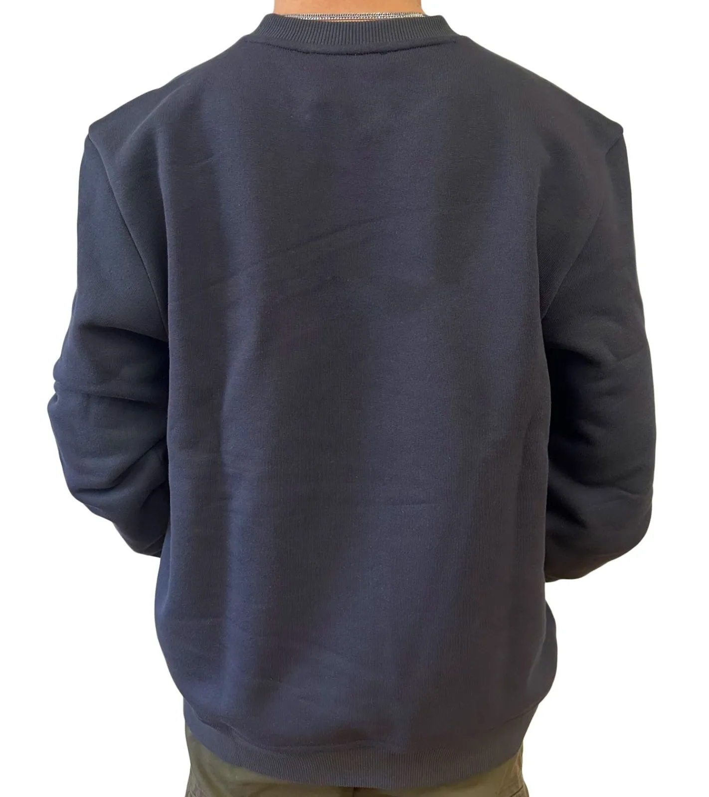 Pullover & Sweater*STONES Herren Pullover modernes Baumwoll-Shirt Oversized-Sweater mit Rundhals und Stick-Logo Sweatshirt Dunkelblau