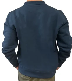 Pullover & Sweater*STONES Herren Pullover modernes Sweatshirt aus Baumwolle Oversized-Shirt 400gsm mit Rundhals und Stick-Logo Dunkel-Blau