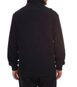 Pullover & Sweater*STONES Herren Pullover Oversized-Half-Zipper moderner Baumwoll-Half-Zipper Troyer 400gsm mit Stehkragen mit Logo-Stickerei Dunkel-Grau oder Schwarz