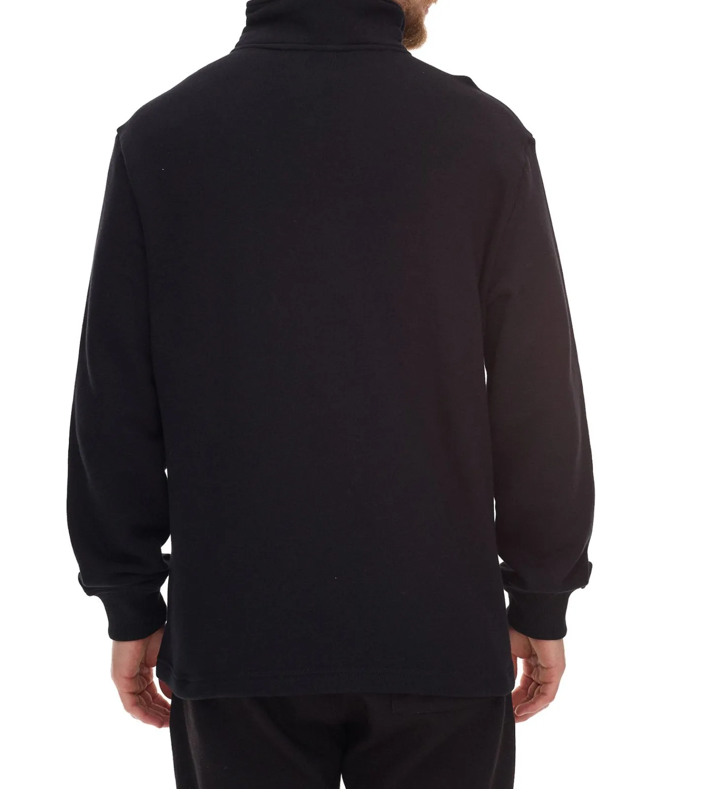 Pullover & Sweater*STONES Herren Pullover Oversized-Zipper moderner Baumwoll-Zipper Troyer 400gsm mit Stehkragen mit Logo-Stickerei Schwarz