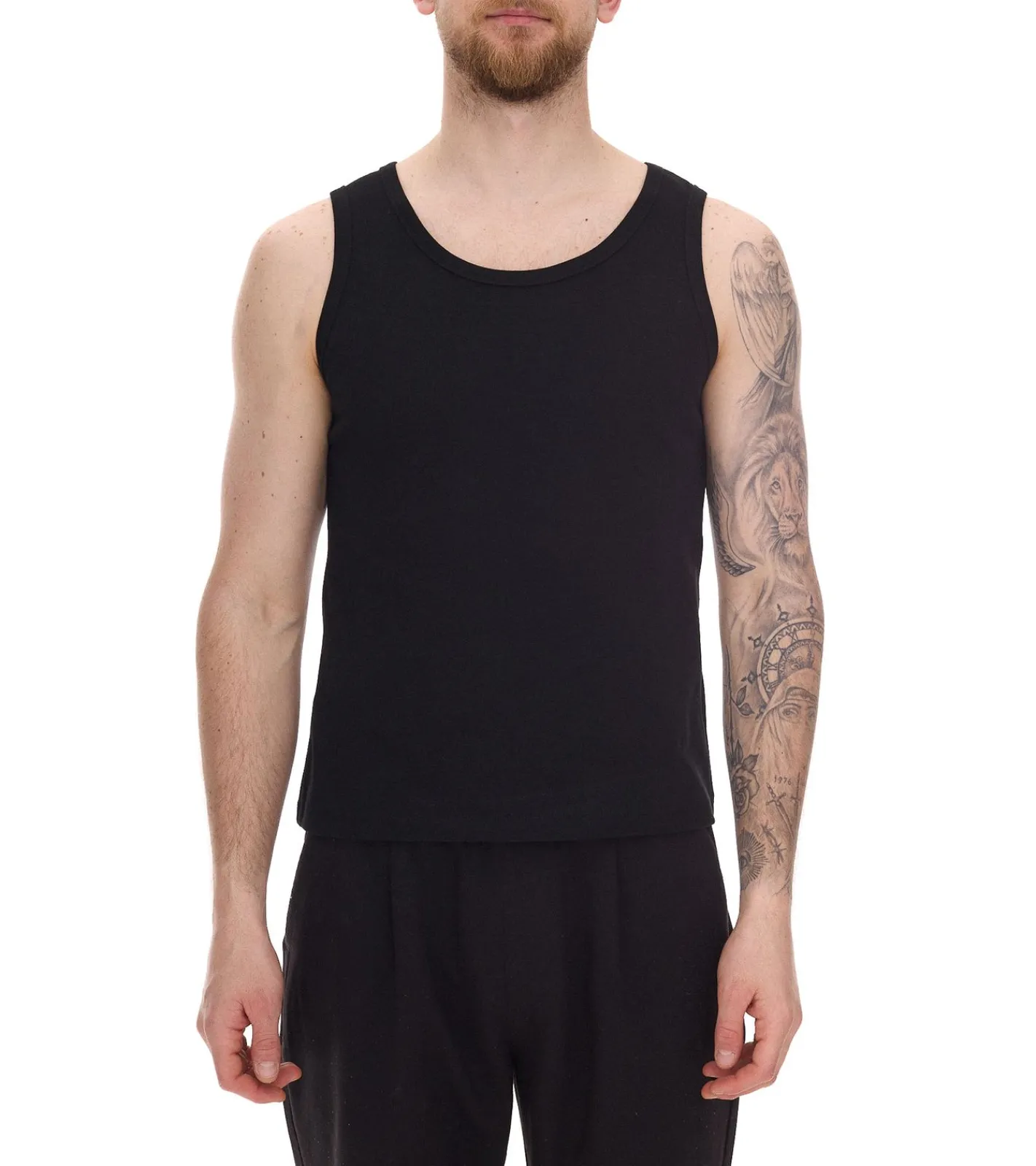 T-Shirts & Tank Tops*STONES Herren Tank Top Baumwoll-Shirt Basic-Top Rundhals-Top Achsel-Shirt Unterhemd Schwarz