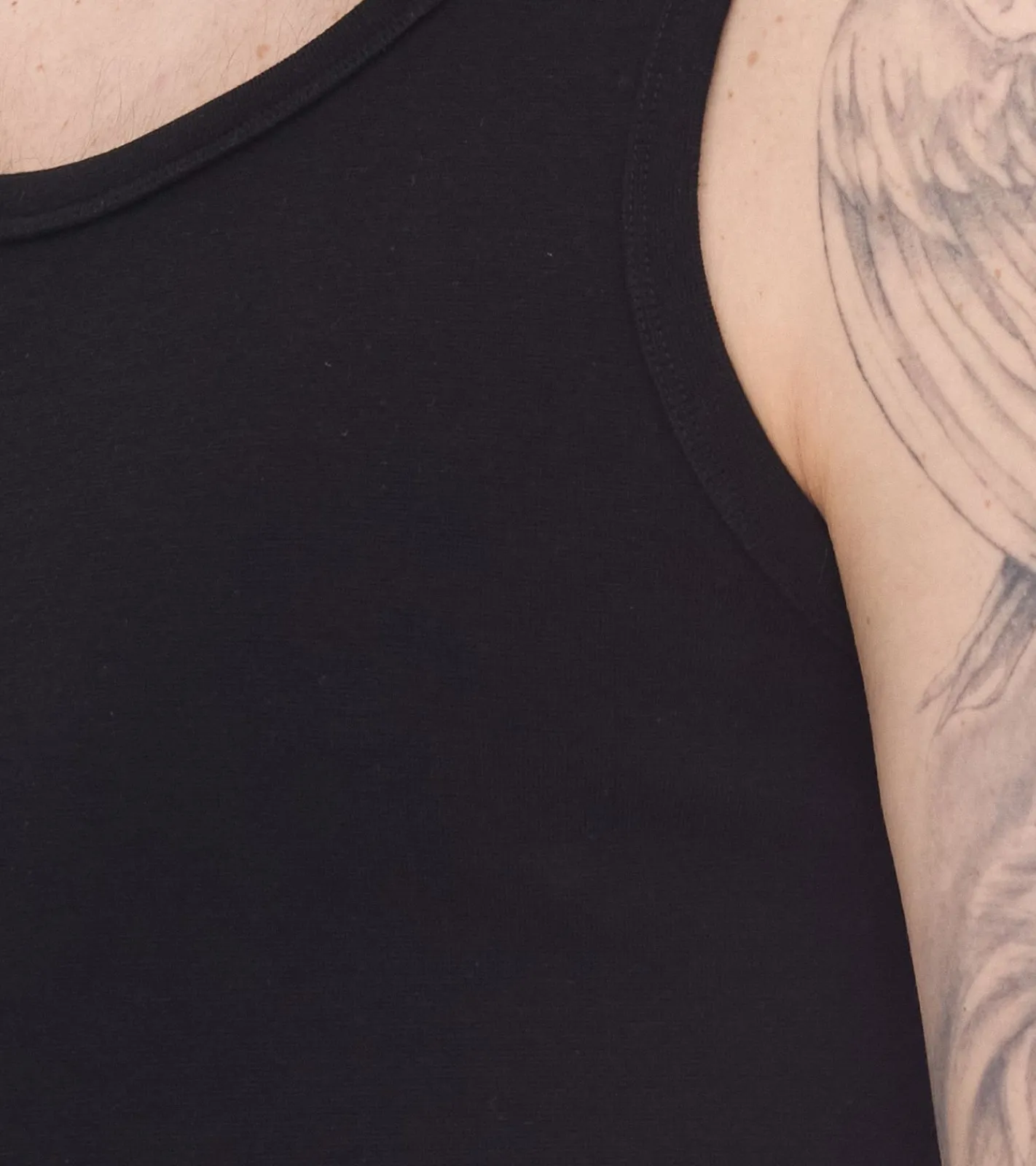 T-Shirts & Tank Tops*STONES Herren Tank Top Baumwoll-Shirt Basic-Top Rundhals-Top Achsel-Shirt Unterhemd Schwarz