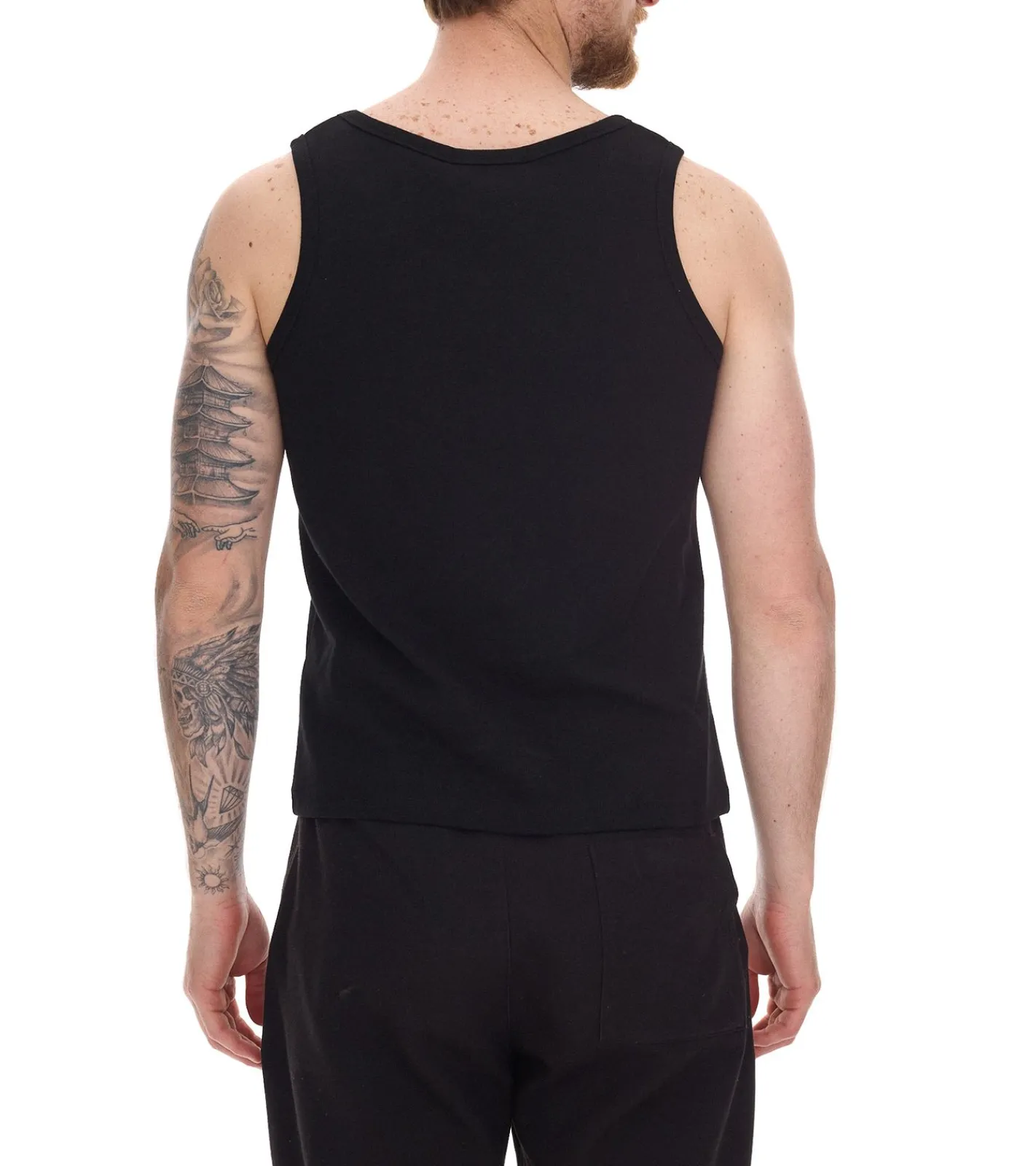 T-Shirts & Tank Tops*STONES Herren Tank Top Baumwoll-Shirt Basic-Top Rundhals-Top Achsel-Shirt Unterhemd Schwarz