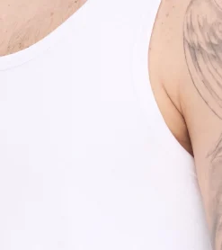 T-Shirts & Tank Tops*STONES Herren Tank Top modernes Muskel-Shirt aus Baumwolle Rundhals-Top Unterhemd Weiß