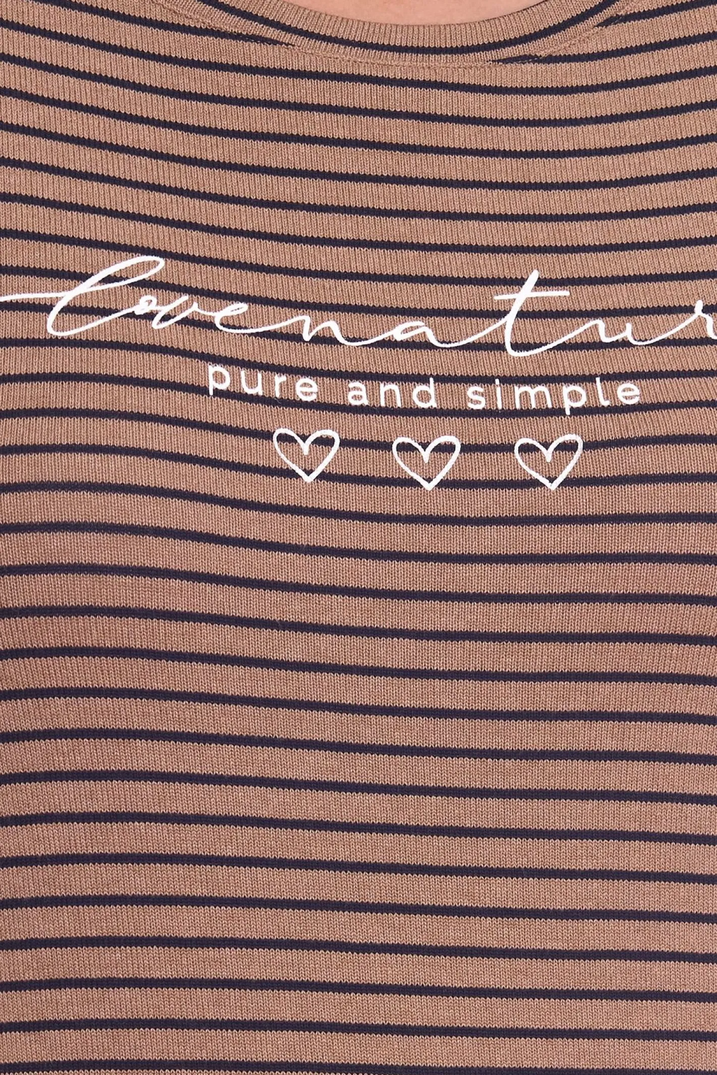 Sweater & Pullover*Street One Damen Langarm-Shirt gestreifter Pullover mit Schriftzug auf der Front 23254627 Braun