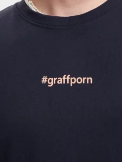 T-Shirts & Tank Tops*Stylewriting Graffporn T-Shirt Dunkelmarine/Apricot