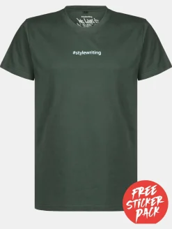 T-Shirts & Tank Tops*Stylewriting Logo T-Shirt Dunkelgrün/Aqua