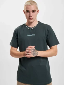 T-Shirts & Tank Tops*Stylewriting Logo T-Shirt Dunkelgrün/Aqua