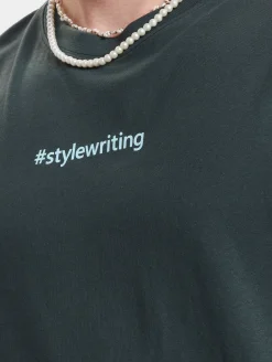 T-Shirts & Tank Tops*Stylewriting Logo T-Shirt Dunkelgrün/Aqua