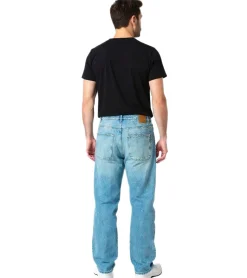 Jeans & Hosen*O46 stylische Herren Jeans im Skater Fit-Stil Denim-Hose mit Reißverschluss BR-11000-1700 Hell-Blau
