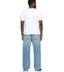 Jeans & Hosen*O46 stylische Herren Jeans im Jogger-Stil Denim-Hose Baggy Leg mit Bindeband BR-1200-1700 Hell-Blau