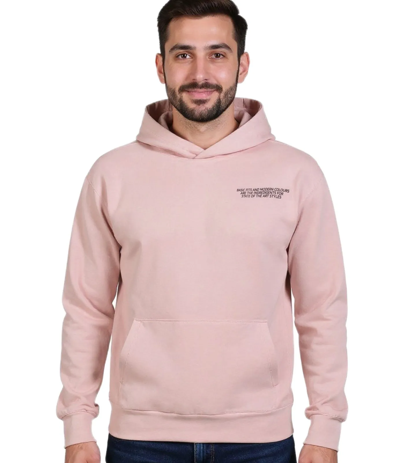 Pullover & Sweater*SUBLEVEL Herren Kapuzen-Pullover Baumwoll-Hoodie mit Eingriffstaschen Sweater H10014T21326A1 13300 Rosa