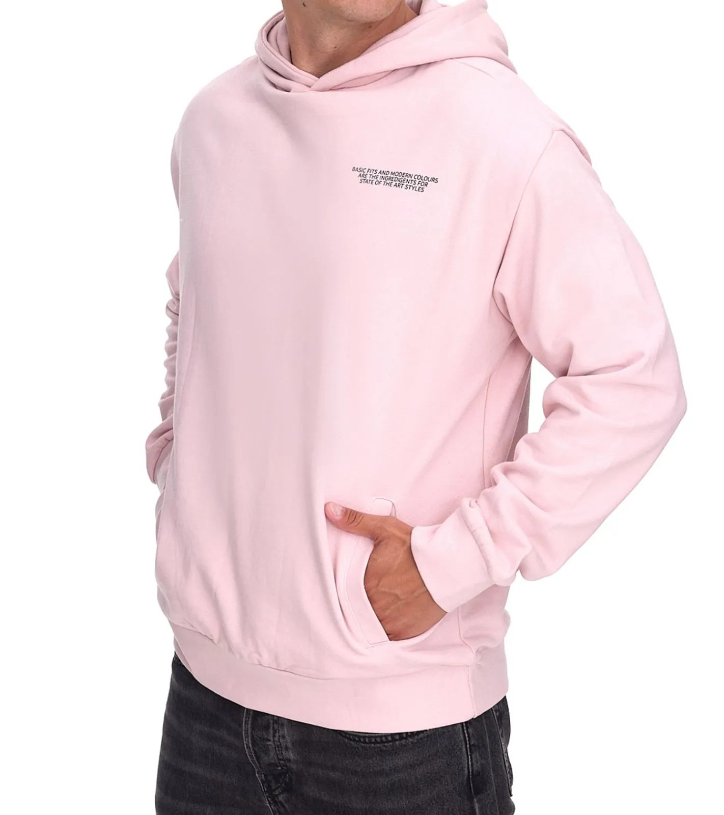 Pullover & Sweater*SUBLEVEL Herren Kapuzen-Pullover Baumwoll-Hoodie mit Eingriffstaschen Sweater H10014T21326A1 13300 Rosa