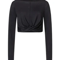 Sweater & Pullover*super.natural Damen Longsleeves Merino Wrap Longsleeve Schwarz