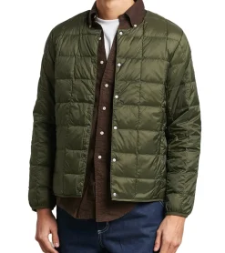 Jacken & Mäntel*TAION Herren 800 FLP Daunen-Jacke mit Knopfverschluss Stepp-Jacke stylische Outdoor-Jacke Grün